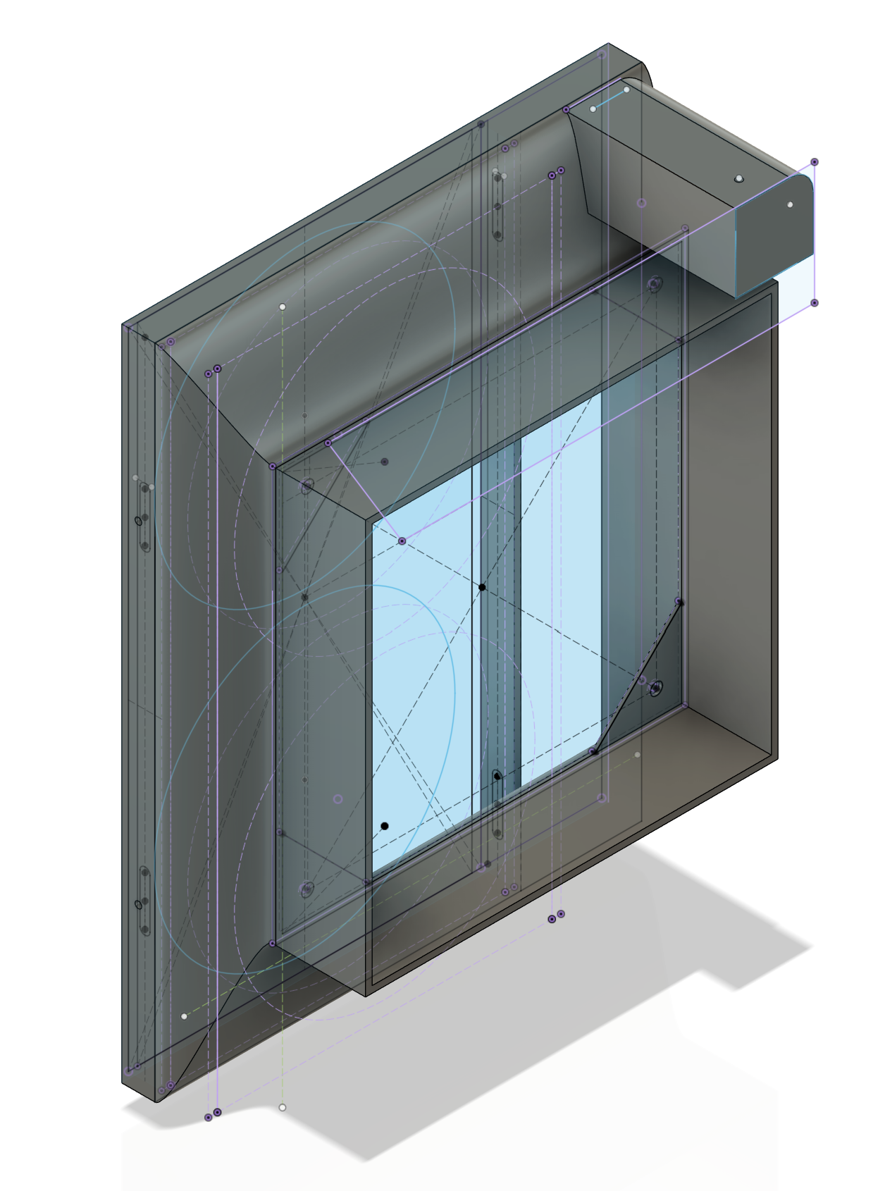 Screenshot of shroud design in CAD software
